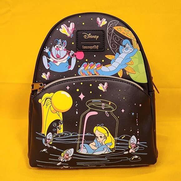Loungefly Disney Alice In Wonderland Glow-In-The-Dark Characters Mini Backpack - Picture 1 of 12